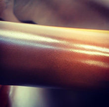 Load image into Gallery viewer, A Beautiful Classic Brush Off Goat, that once brushed off - either buy hand or on a wheel - gives an expensive, cordovan like appearance to any end product. The Tan colour has a lighter shade underneath that shows through when brushed off, whilst the black develops a brilliant, aniline shine. Brush off wherever the natural accents of your finished product are or wherver you would like the base colour to show through, to create truly one of a kind pieces.