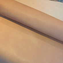 Load image into Gallery viewer, This beautiful, 100% veg-tanned calf leather is perfect for hand tooling, hand staining, and burnishing. Due to the high veg content it has a very good cut edge, and semi-firm handle. There is no finish on this leather at all, just a beautiful natural calf leather that will polish and burnish beautifully. Available in whole skins or sides.