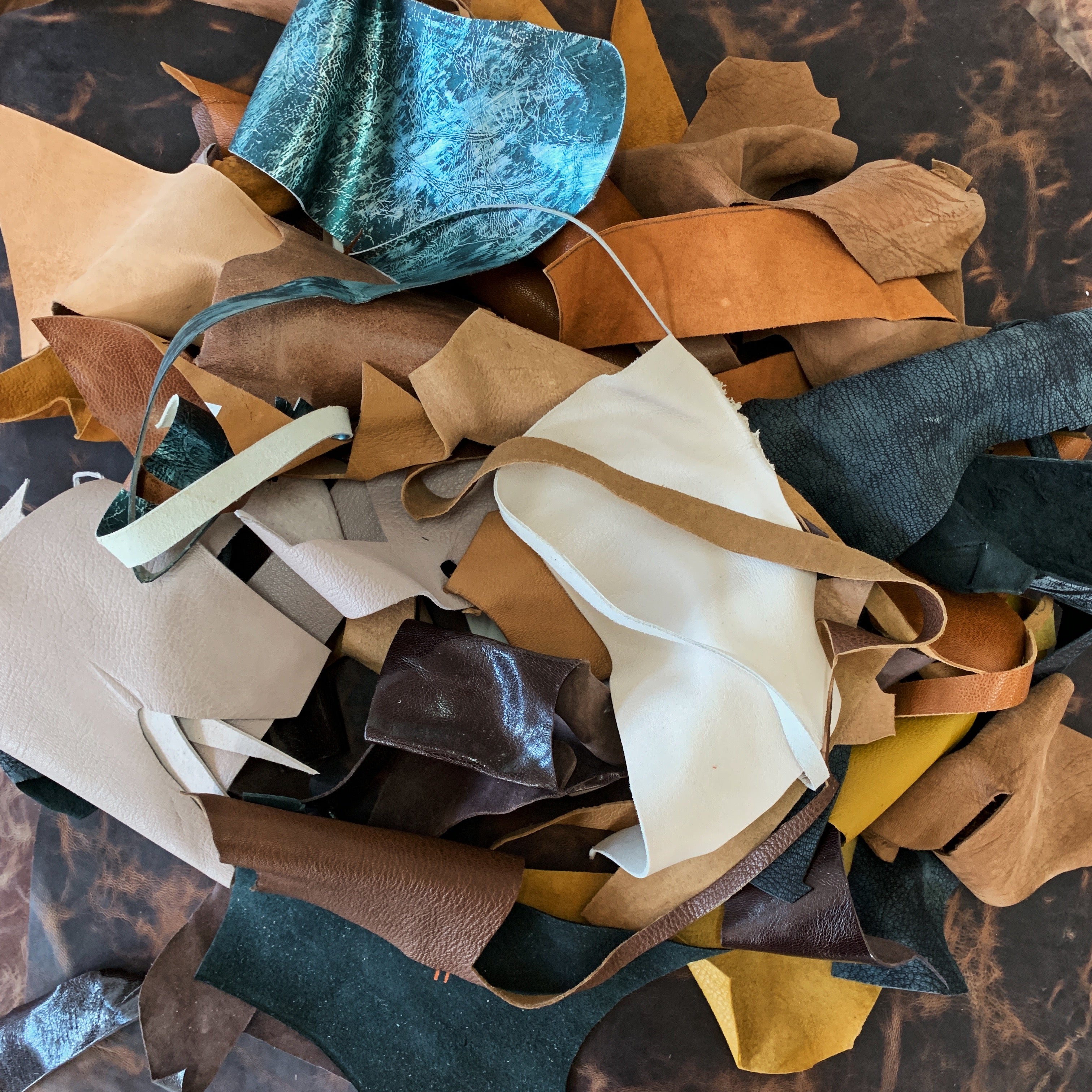 Small Random Leather Scraps and Off Cuts