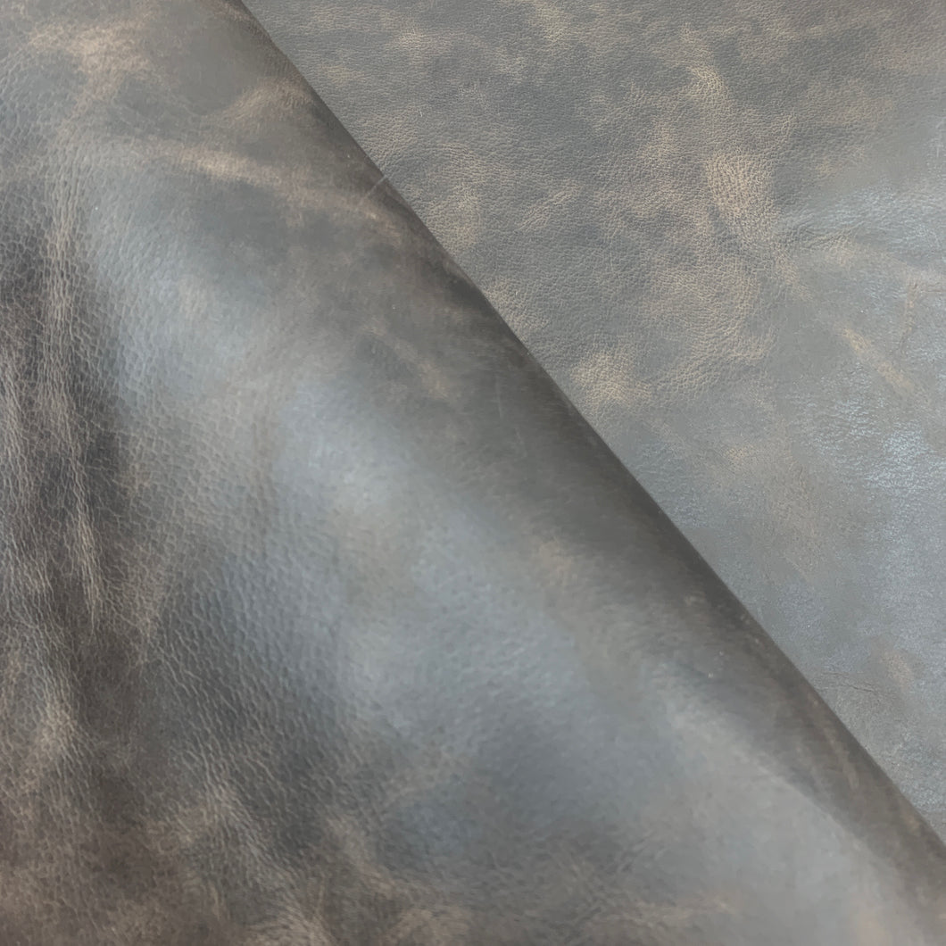 Veg Re-tanned Antiqued Buffalo Sides with a natural, burnishable and polishable finish.